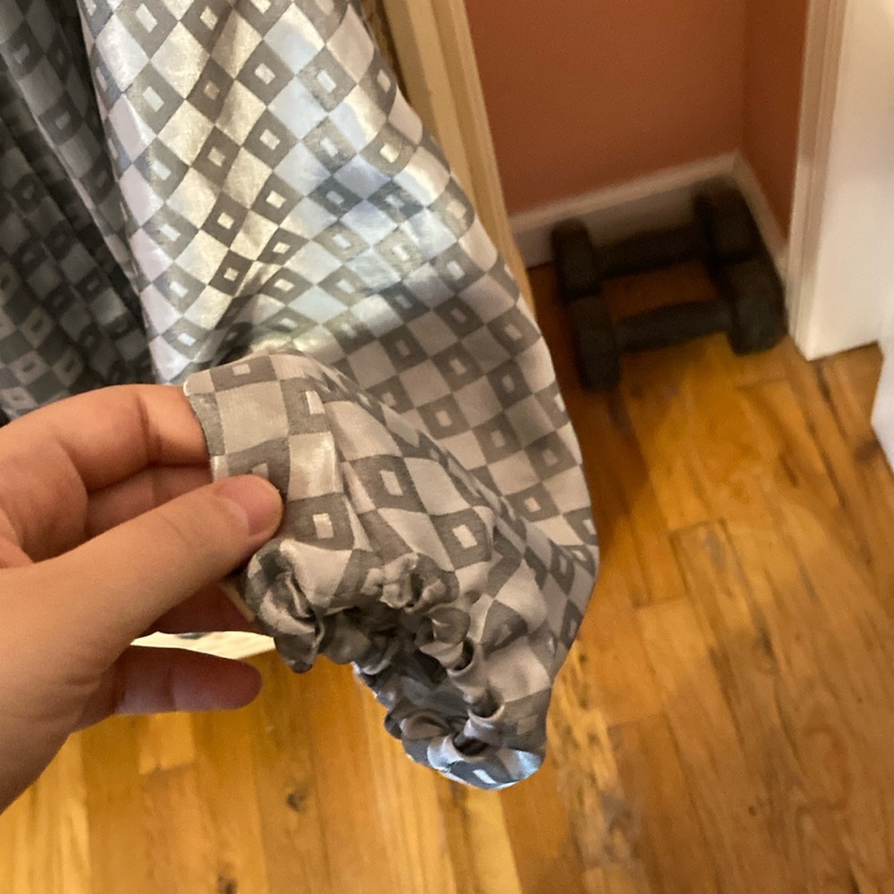 Vintage Silver Checkered Blouse - image 4